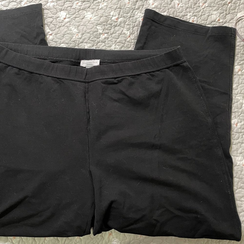 Charter Club Cotton Knit Yoga / Athleasure / Lounge Pants Plus Size 1X